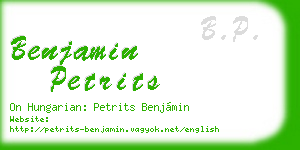benjamin petrits business card
